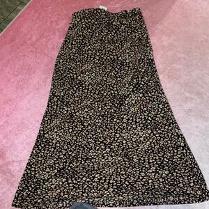 SHEIN Black and Brown Leopard Midi Skirt